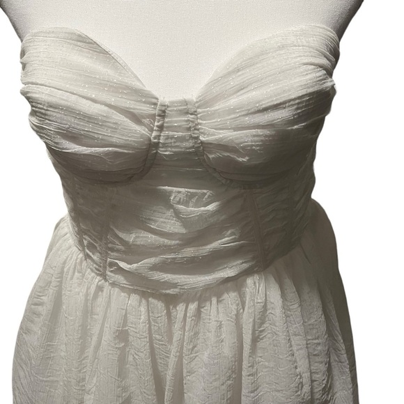 Lena White Bustier Strapless Cocktail Dress Women's Size Large Fully Lined - Picture 5 of 16
